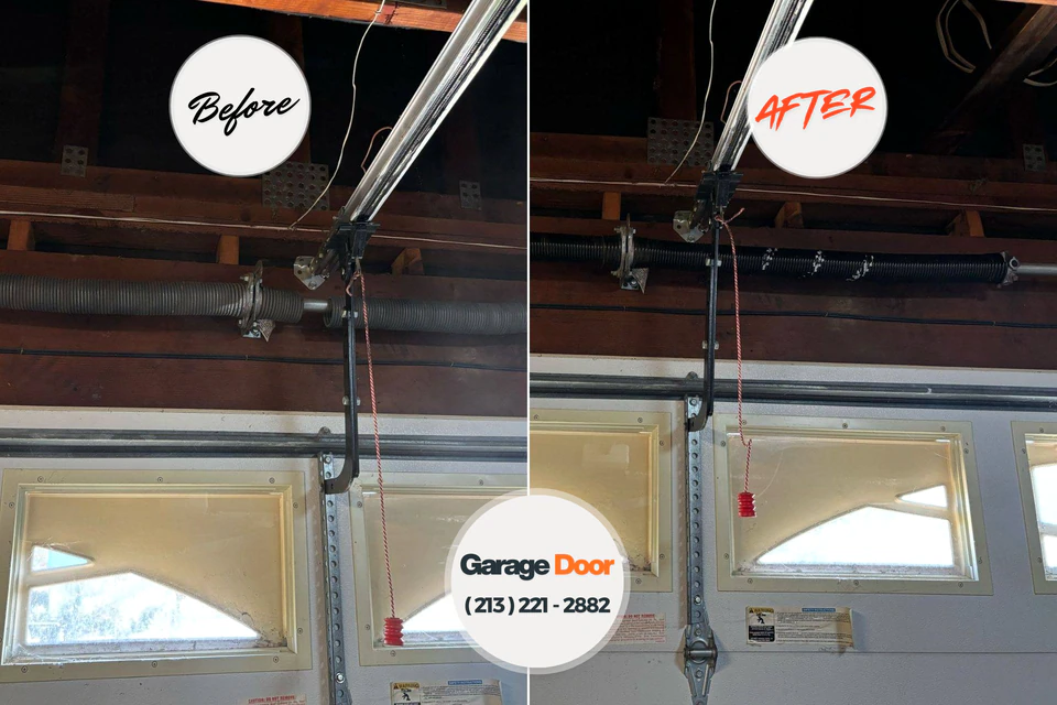 Before and after: garage door spring repair Oak Park Heights, MN
